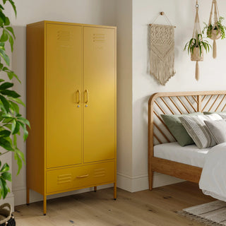 Mustard Metal Wardrobe Locker