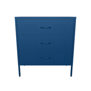 The Lambeth 3 drawer metal locker in navy blue