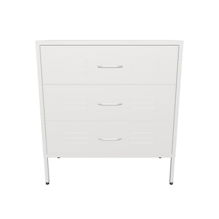 The Lambeth 3 drawer metal locker in Vanilla